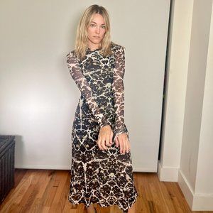 Top Shop Mesh Long Sleeve Dress